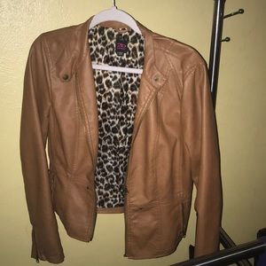 Brown fake leather jacket